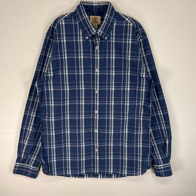 古着 ブルックスブラザーズ Brooks Brothers 長袖シャツ チェック 胸ポケ RED FLEECE M ネイビー系 マルチカラー メンズ