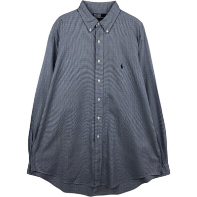 古着 ラルフローレン Ralph Lauren POLO by Ralph Lauren YARMOUTH 千鳥格子柄 長袖 ボタンダウンシャツ メンズXL相当/eaa634828