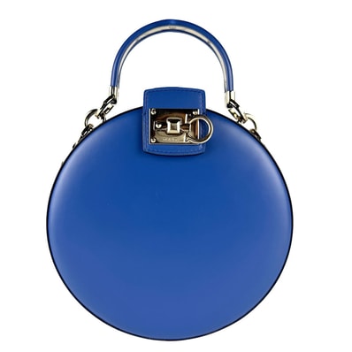 サルヴァトーレフェラガモ Salvatore Ferragamo ハンドバッグ ショルダーバッグ ガンチーニ レザー ブルー ゴールド レディース【中古】 z8819