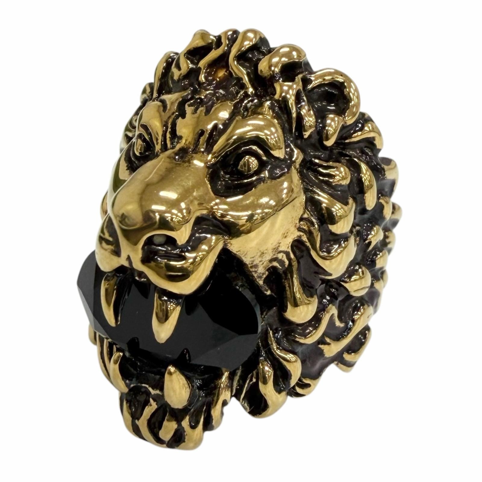 極美品 グッチ リング 指輪 ゴールド メンズ 23 (JP23号)