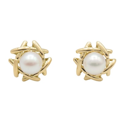 ティファニー TIFFANY&CO パール ピアス ピアス ジュエリー K18(イエローゴールド) パール レディース ホワイト系 / ゴールド系 【中古】
