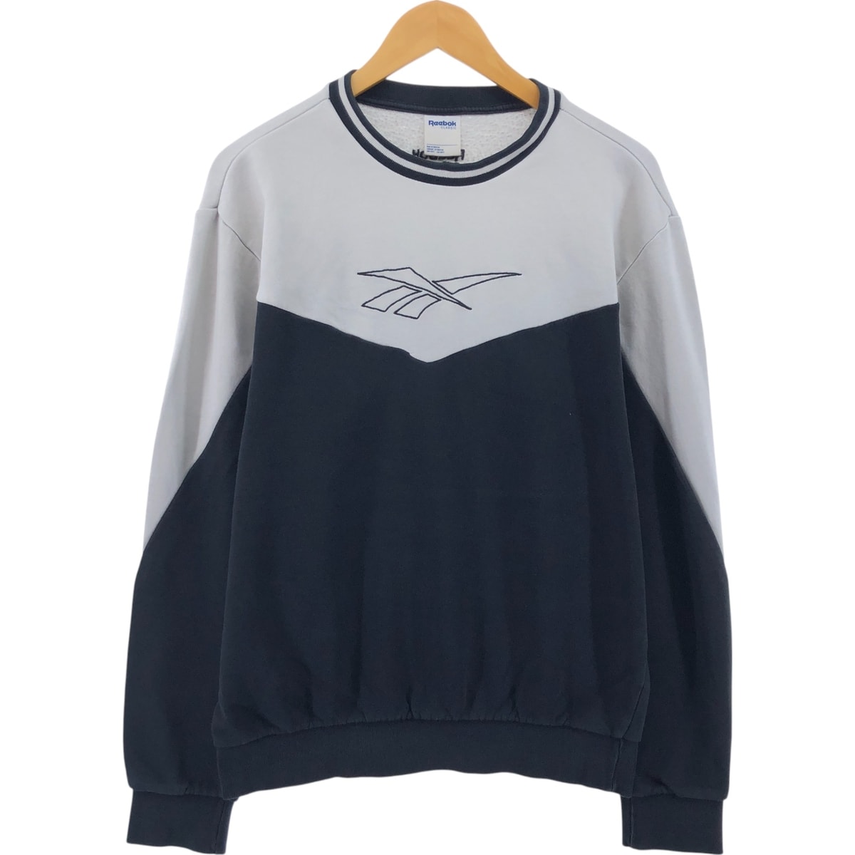 古着 リーボック Reebok ツートン ロゴスウェットシャツ トレーナー メンズM相当/eaa550472