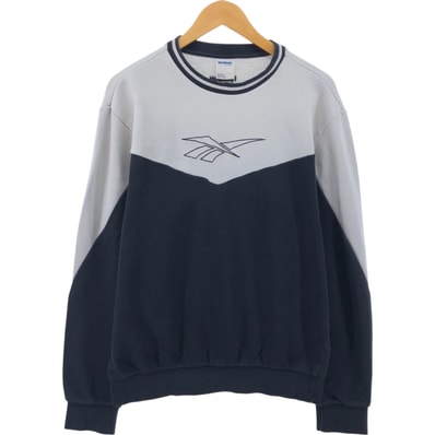 古着 リーボック Reebok ツートン ロゴスウェットシャツ トレーナー メンズM相当/eaa550472