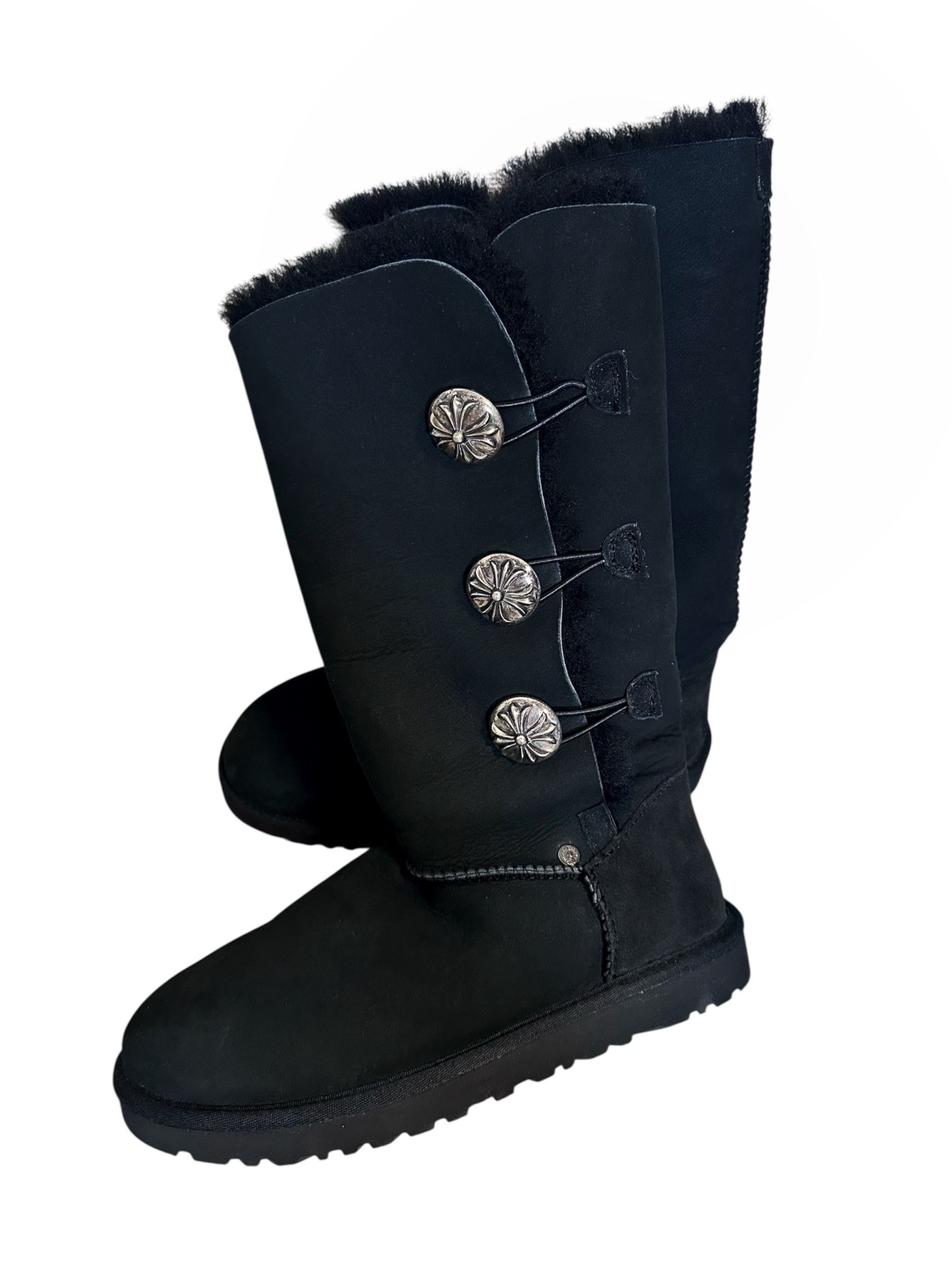 【極美品】CHROME HEARTS × UGG ムートン クロスボールコンチョ 24.5〜25.5cm