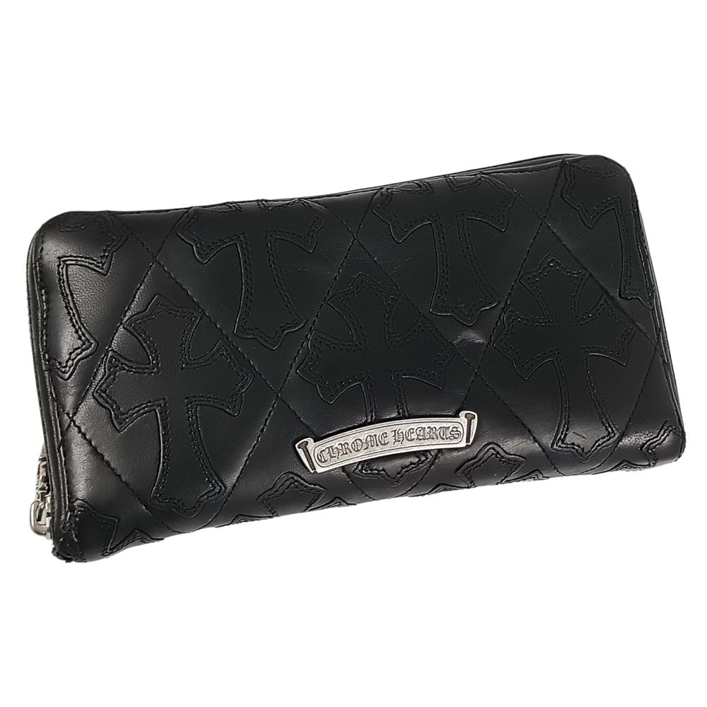 クロムハーツ スクエア ジップ ビル ウォレット / レザー 