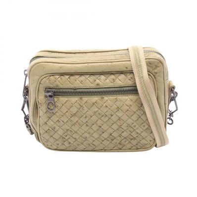 ボッテガヴェネタ BOTTEGA VENETA イントレチャート ショルダーバッグ バッグ レザー レディース グリーン系 【中古】