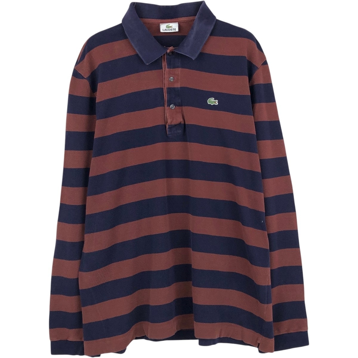 古着 ラコステ LACOSTE 長袖 ボーダー ポロシャツ 6 メンズXL相当/eaa667135