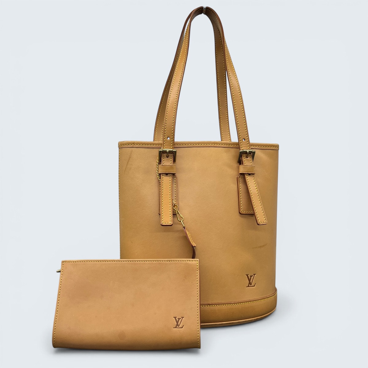 LOUIS VUITTON 希少 ルイヴィトン マレ ヴァンティエム ノマド トートバッグ M99070 ヌメ革 レザー SP0998 ベージュ バケット ハンドバッグ LVジャパン20周年記念 限定 LV ヴィトン Bランク 中古 鑑定済 ヴィトンバッグ