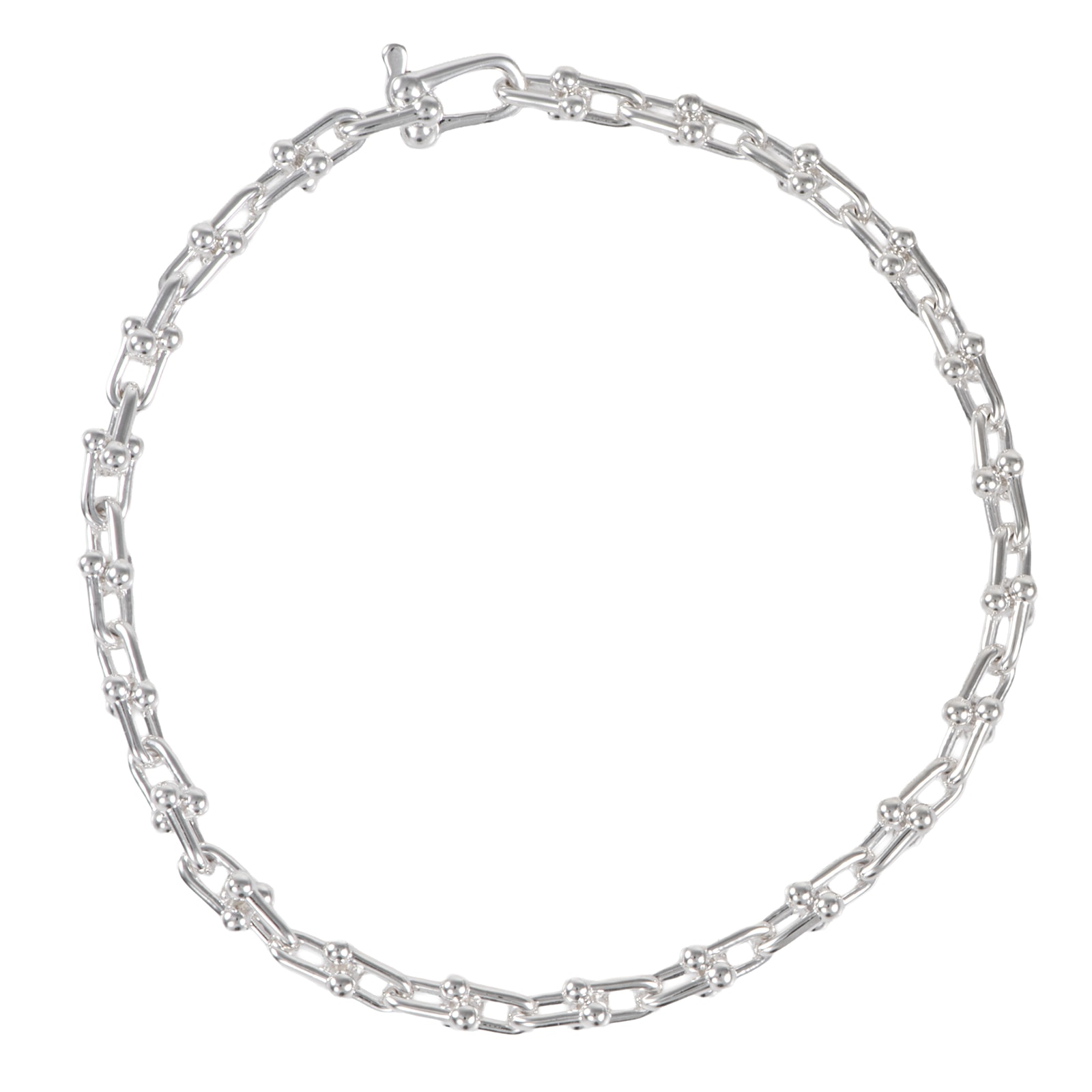 TIFFANY&Co. ティファニー ハードウェア マイクロ リンク ブレスレット スターリングシルバー シルバー【中古】