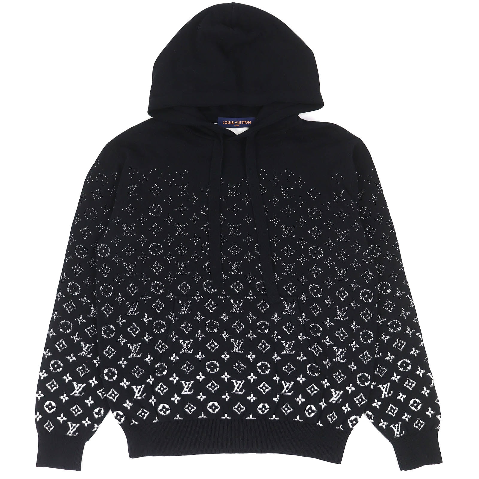 極美品 ルイヴィトン モノグラムグラディエント ニットパーカー ブラック S