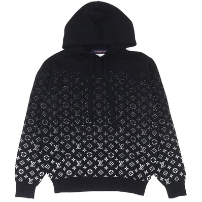 極美品 ルイヴィトン モノグラムグラディエント ニットパーカー ブラック S