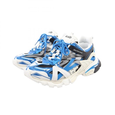 バレンシアガ BALENCIAGA TRACK.2 OPEN SNEAKER トラック2 オープン スニーカー 靴 ラバー / ファブリック メンズ ホワイト系 / ブルー系 【中古】