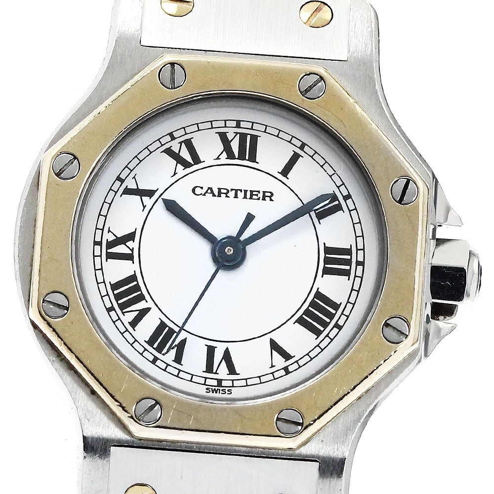 カルティエ サントスオクタゴンSM YGコンビ  レディース 【中古】