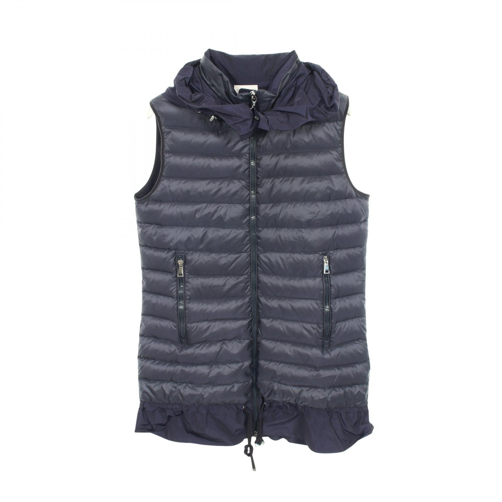 モンクレール MONCLER GILET ダウンベスト 衣料品 アウター ナイロン コットン レディース ネイビー系 【中古】