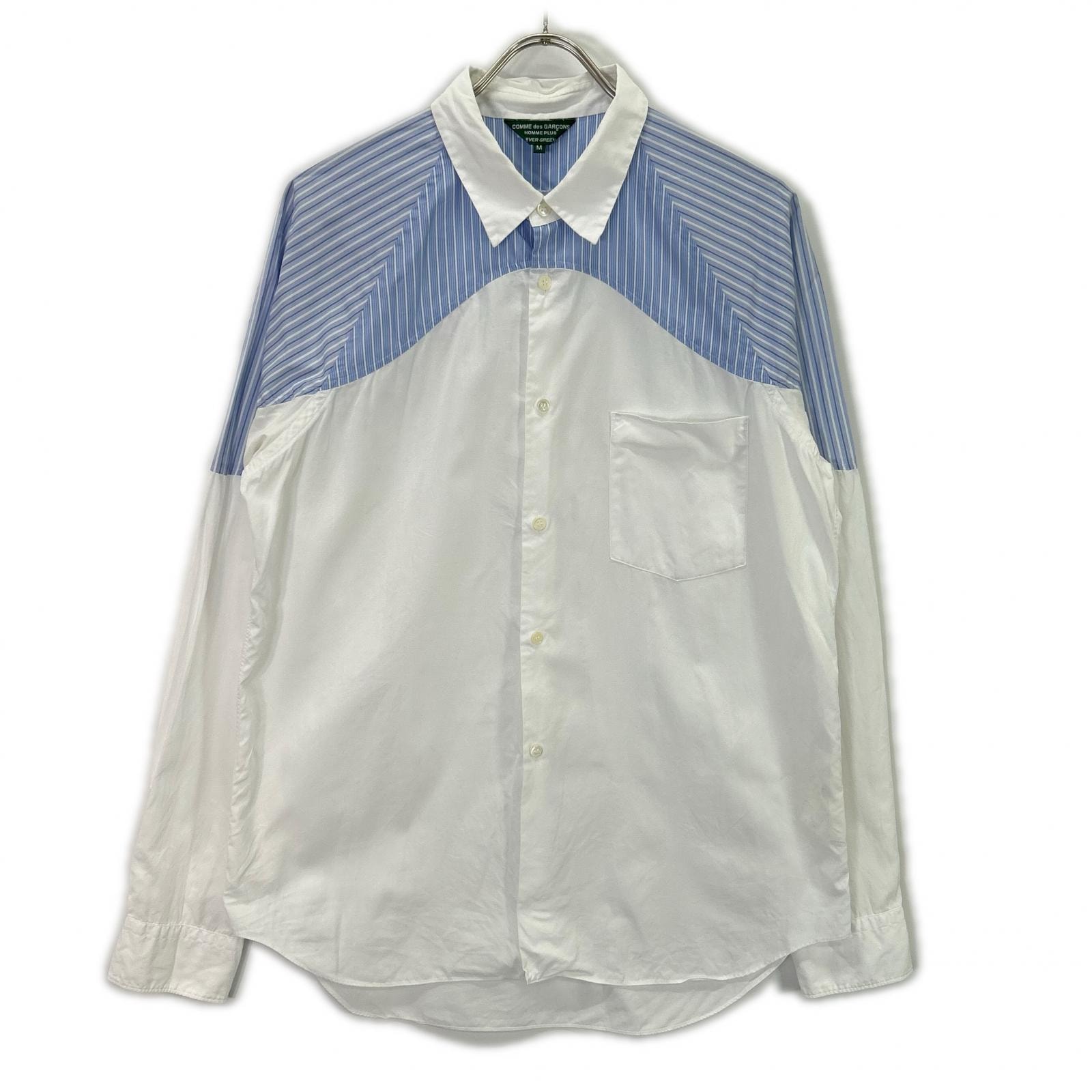 コムデギャルソンオムプリュス PC-B204 AD2008 白 ストライプ シャツ M