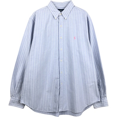 古着 ラルフローレン Ralph Lauren CLASSIC FIT クラシックフィット 長袖 ボタンダウンストライプシャツ メンズXL相当/eaa661344