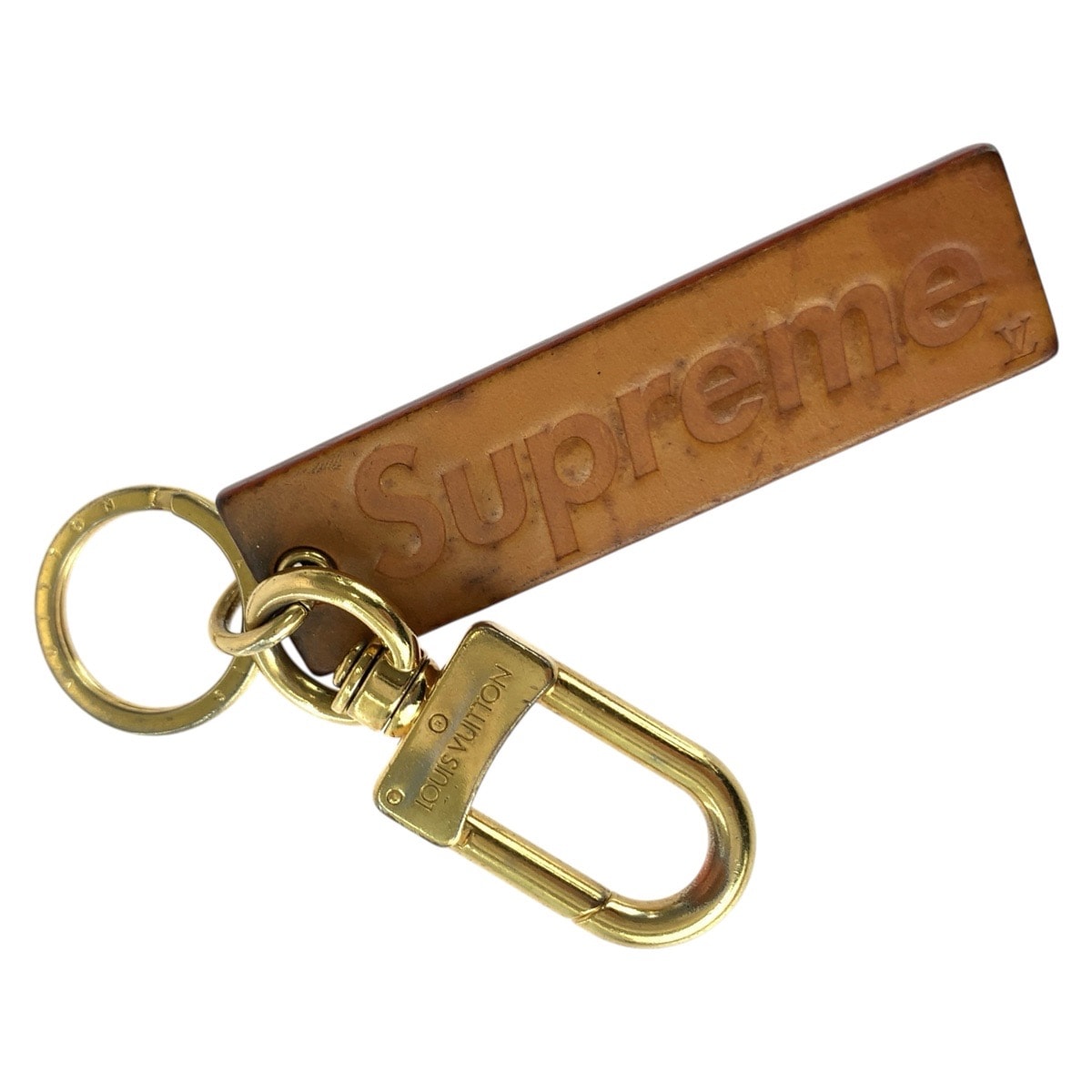 LOUIS VUITTON ルイヴィトン Louis Vuitton×Supreme ブラウン ゴールド金具 ヌメ革 メタル/ キーホルダー 604464 【中古】