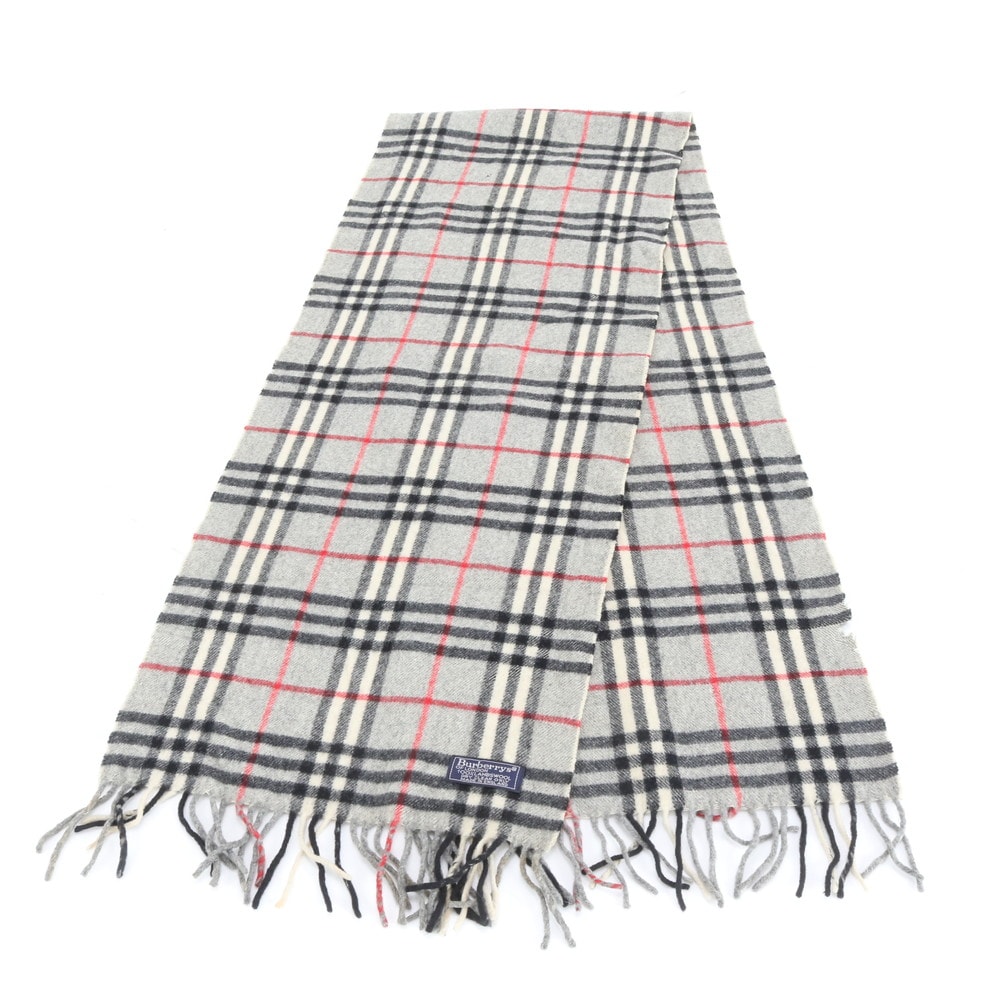 バーバリー チェック フリンジ マフラー ネイビー 紺 秋 冬 おしゃれ