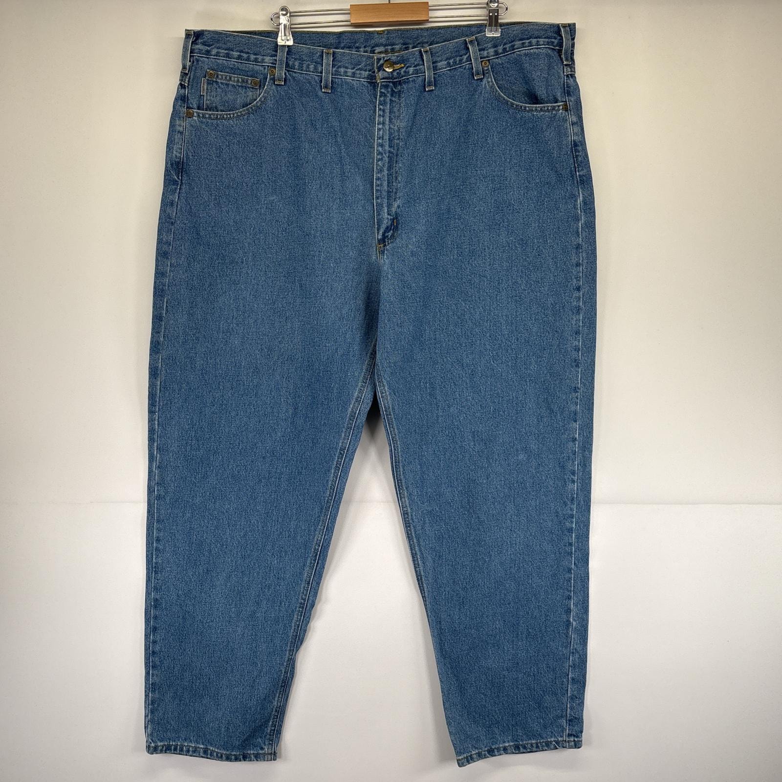 古着 カーハート Carhartt デニムパンツ ジーパン ジーンズ 5ポケット 大きいサイズ ジップフライ ワーク w48 L32  ブルー メンズ