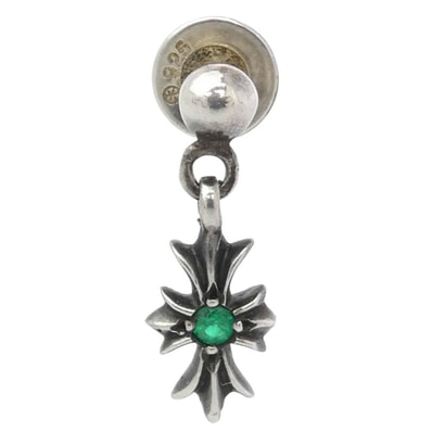 CHROME HEARTS クロムハーツ(原本無) ピアス TNY E CH PLS タイニーECHプラスドロップ アフターエメラルド ピアス シルバー系 グリーン系【中古】