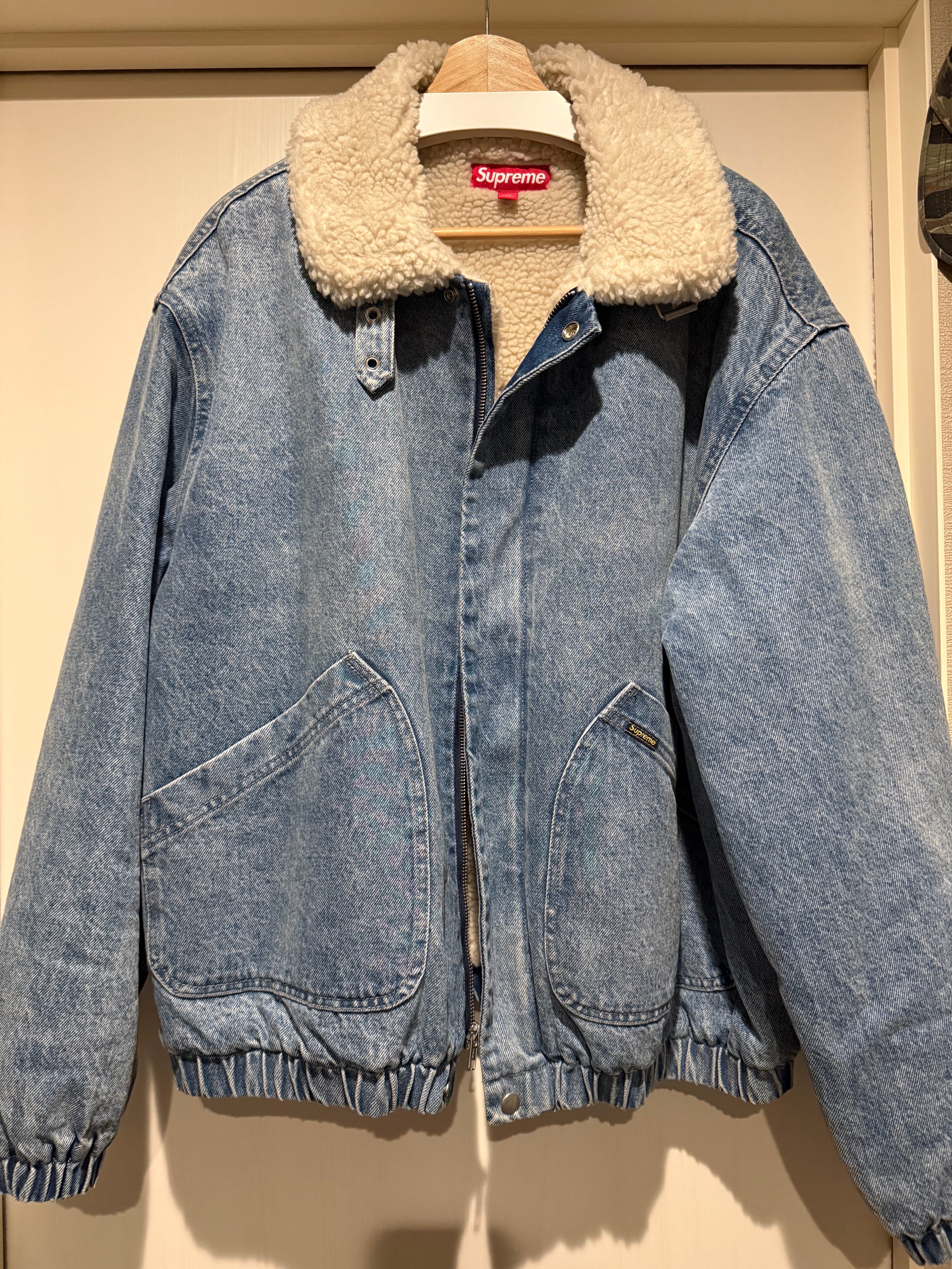 Supreme Faux Shearling Lined Bomber Jacket "Denim"