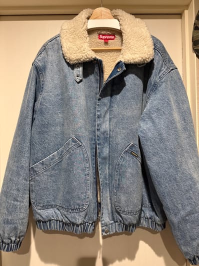 Supreme Faux Shearling Lined Bomber Jacket "Denim"