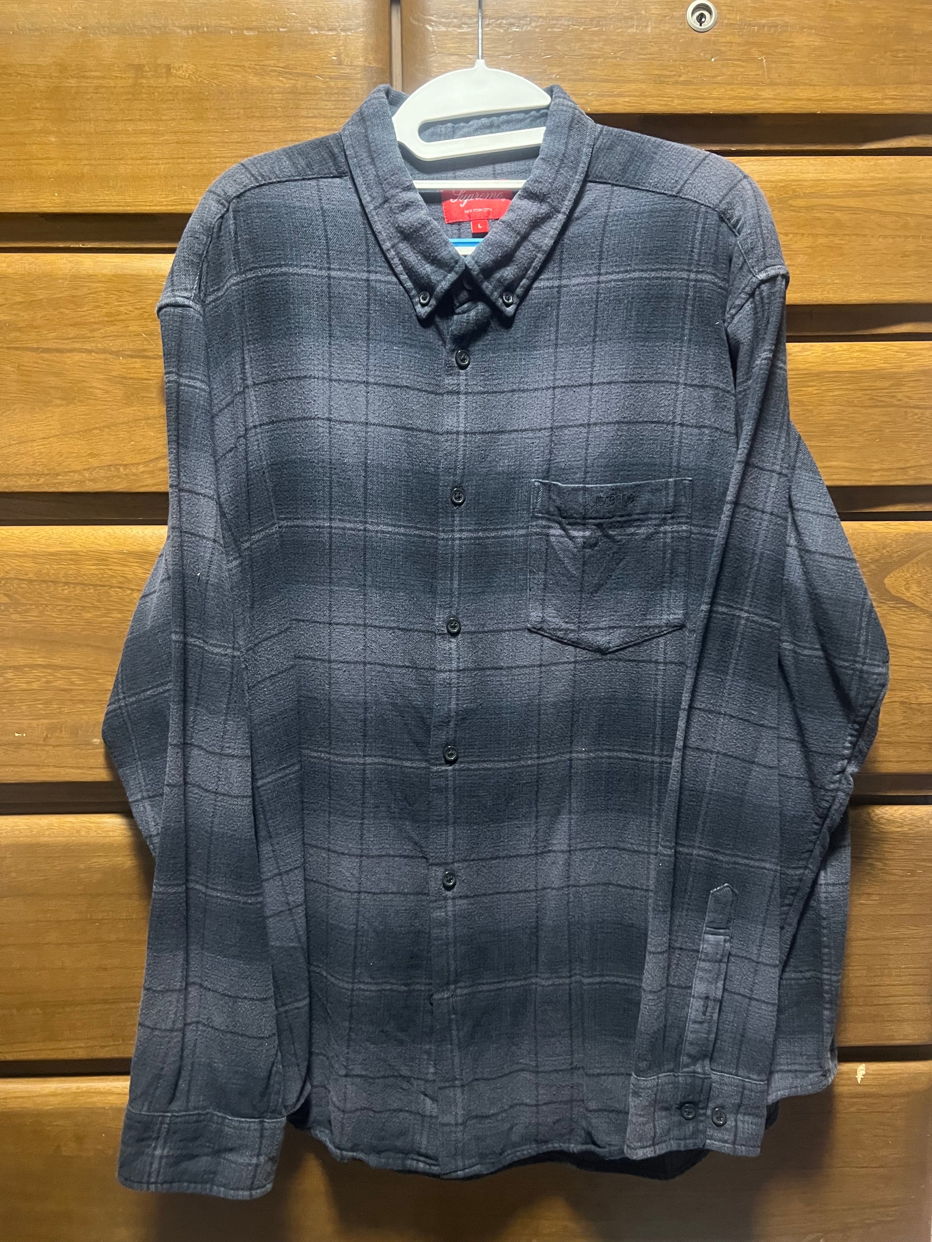 Supreme Shadow Plaid Flannel Shirt "Black"