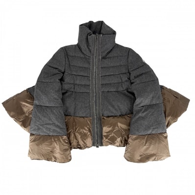 MONCLER モンクレール ダウンジャケット sacaiコラボ MIWAKO アウター 00サイズ
グレー ブラウン系 シルバー金具 ウール ナイロン レディース 冬【中古品】
