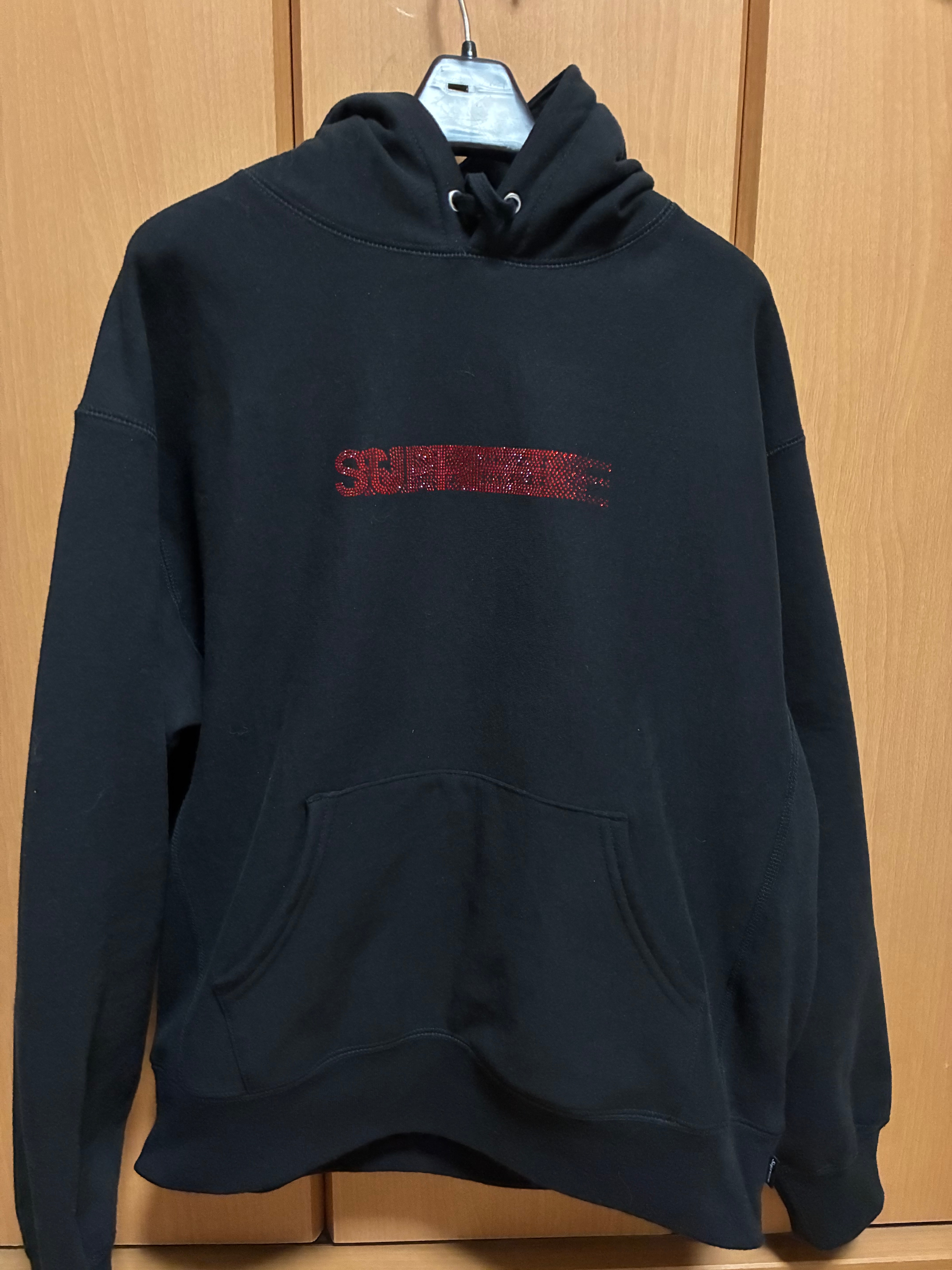 Supreme x Swarovski Motion Logo Hooded Sweatshirt "Black"