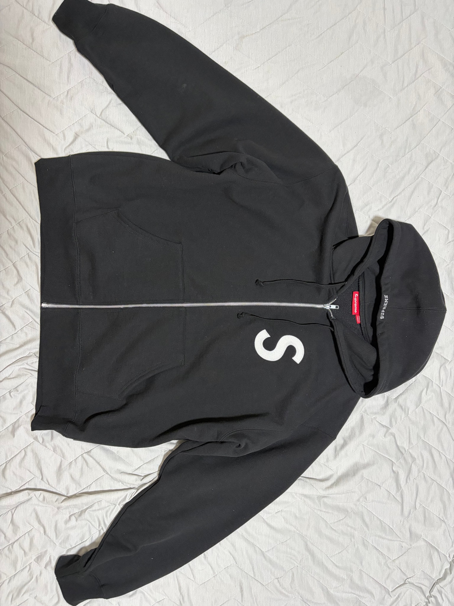 Supreme S Logo Zip Up Hooded Sweatshirt (25FW) "Black"