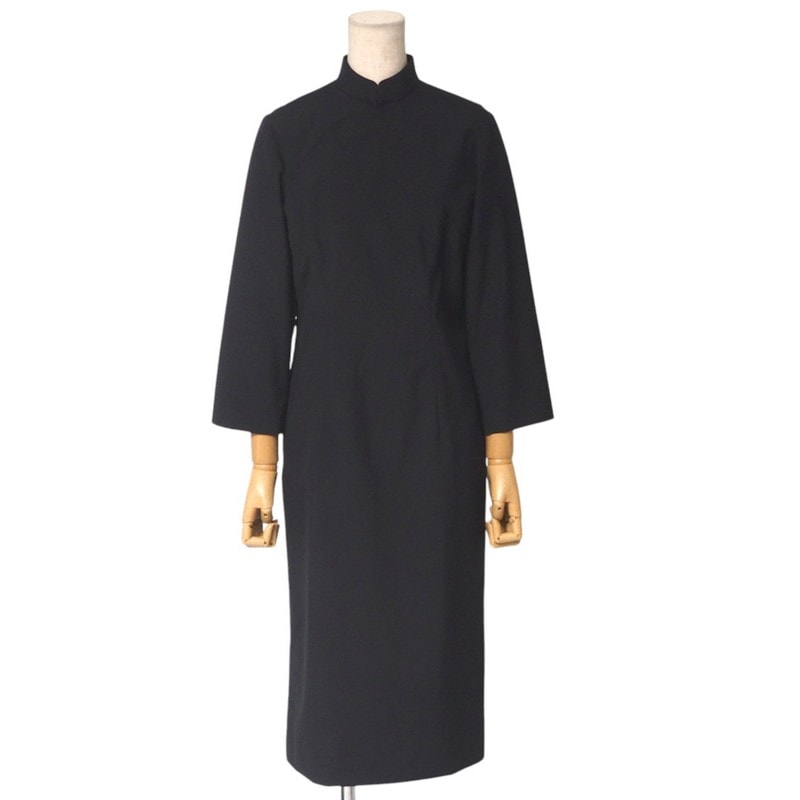 ■美品■COMME des GARCONS コムデギャルソン ワンピース サイズXS スタンドカラー ロング丈 7分袖 ウール AD2015 ブランド古着【中古】20250227/RA3514