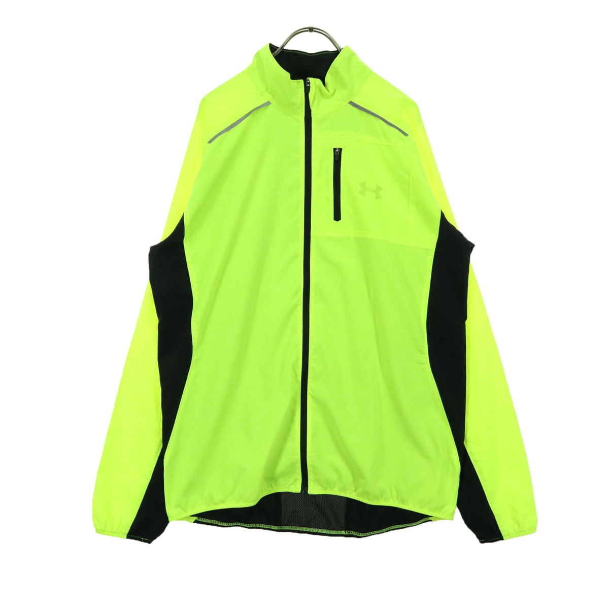 UNDER ARMOUR アンダーアーマー バイカラー 長袖 ネオンカラー ジップジャケット XL イエロー系 ブラック