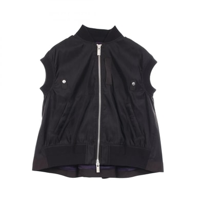 サカイ Sacai ベスト ナイロンジャケット 衣料品 アウター ナイロン レディース ブラック系 【中古】