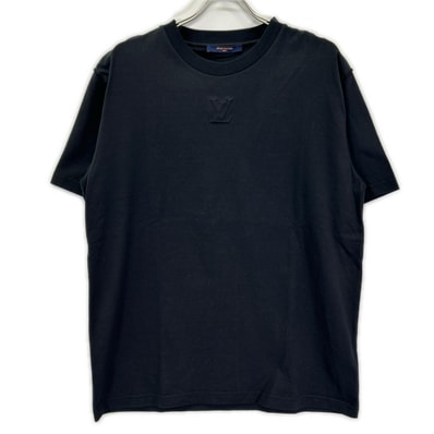 ルイヴィトン RM212 NPG HLY64W 21AW ブラック エンボスLVロゴ Tシャツ XL