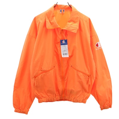 未使用 Champion products チャンピオンプロダクツ 80s 90s オールド デッドストック ロゴ刺繍 ウィンドブレーカー O オレンジ タグ付き