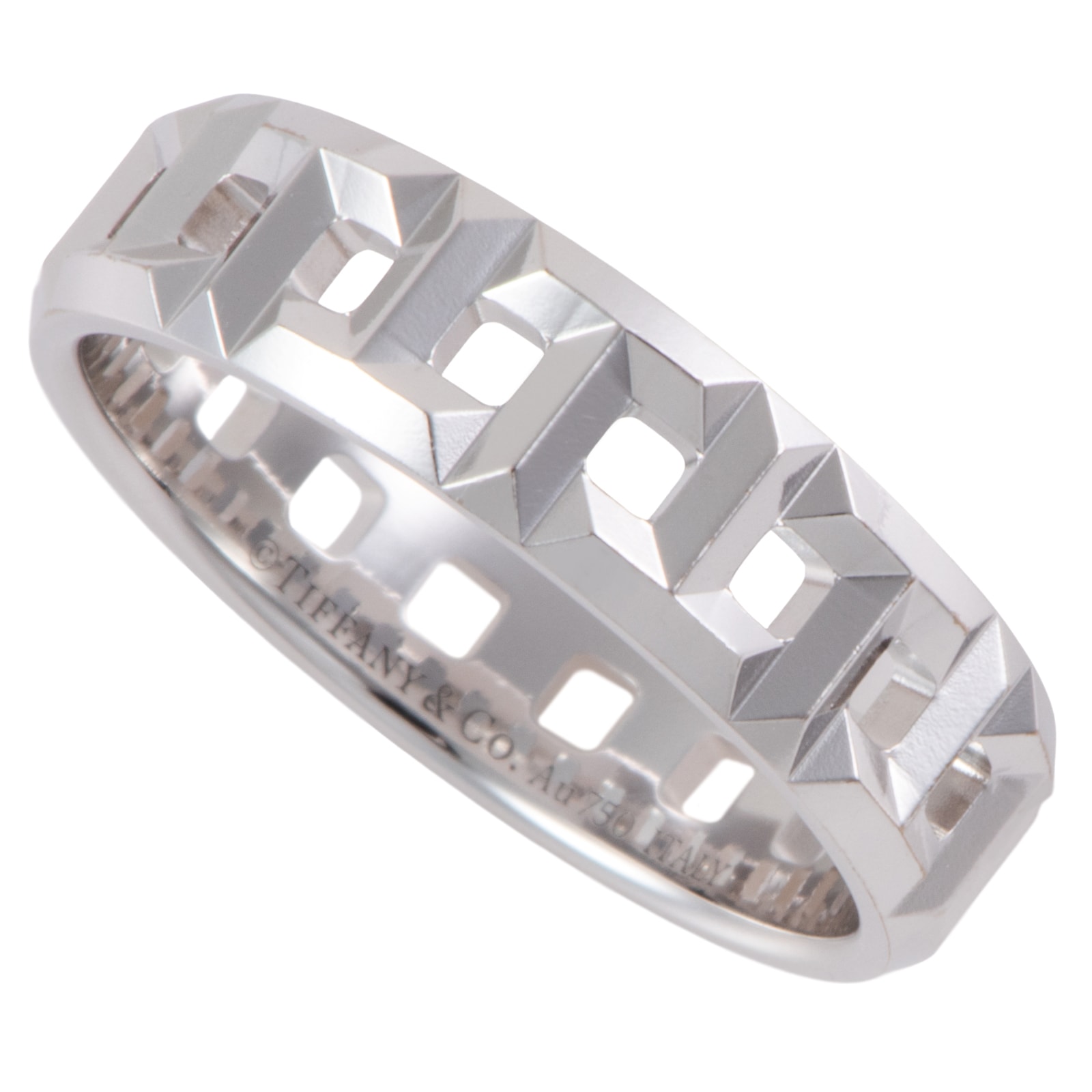 TIFFANY&Co. ティファニー ティファニーT トゥルー ワイド リング 指輪 18号 K18WG シルバー【中古】