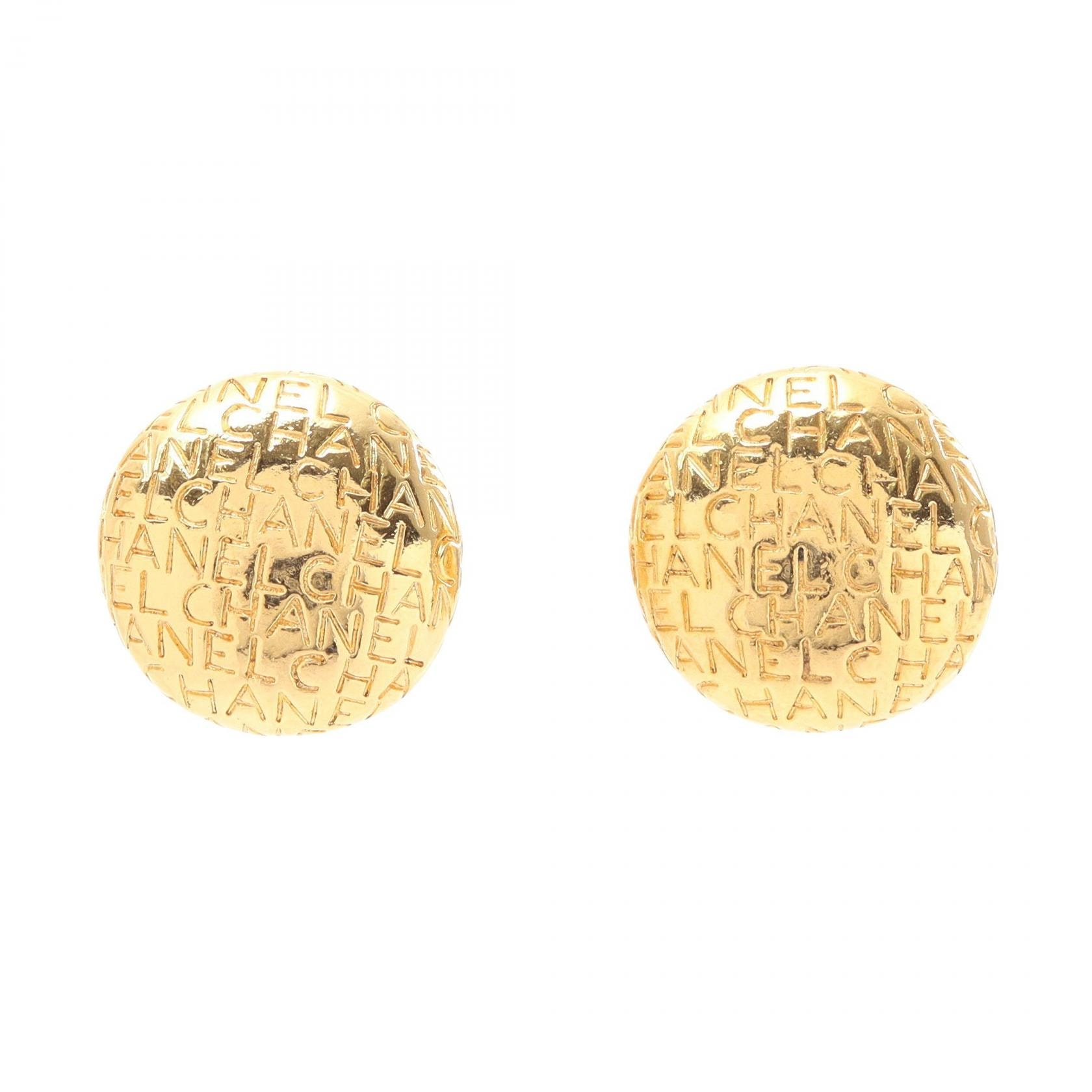 シャネル CHANEL ロゴ ラウンド イヤリング ジュエリー GP(ゴールドメッキ) レディース ゴールド系 【中古】