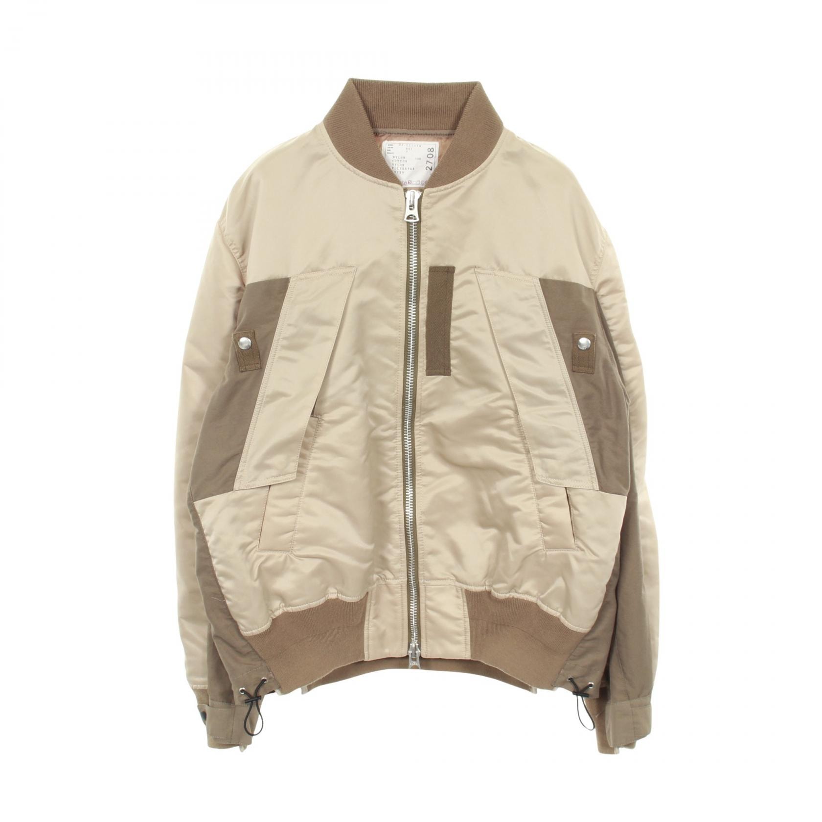 サカイ Sacai Nylon Twill Mix Blouson ミリタリージャケット 衣料品 アウター ナイロン メンズ ベージュ系 【中古】