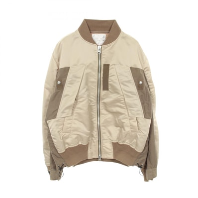 サカイ Sacai Nylon Twill Mix Blouson ミリタリージャケット 衣料品 アウター ナイロン メンズ ベージュ系 【中古】