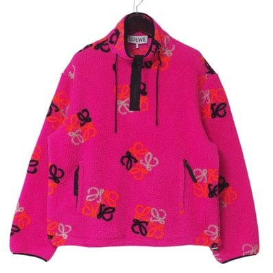 LOEWE ロエベ ジャケット サイズM プルオーバー アナグラム ジャカード フリースジャケット ブランド古着【中古】20250404/RA3995