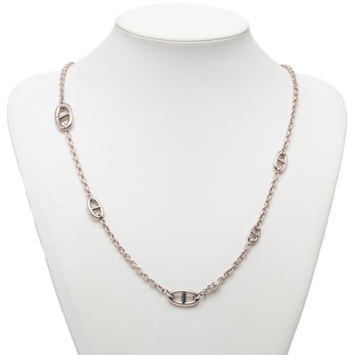 エルメス シェーヌダンクル ファランドール 120 ロングネックレス SV925 シルバー メンズ HERMES 【中古】