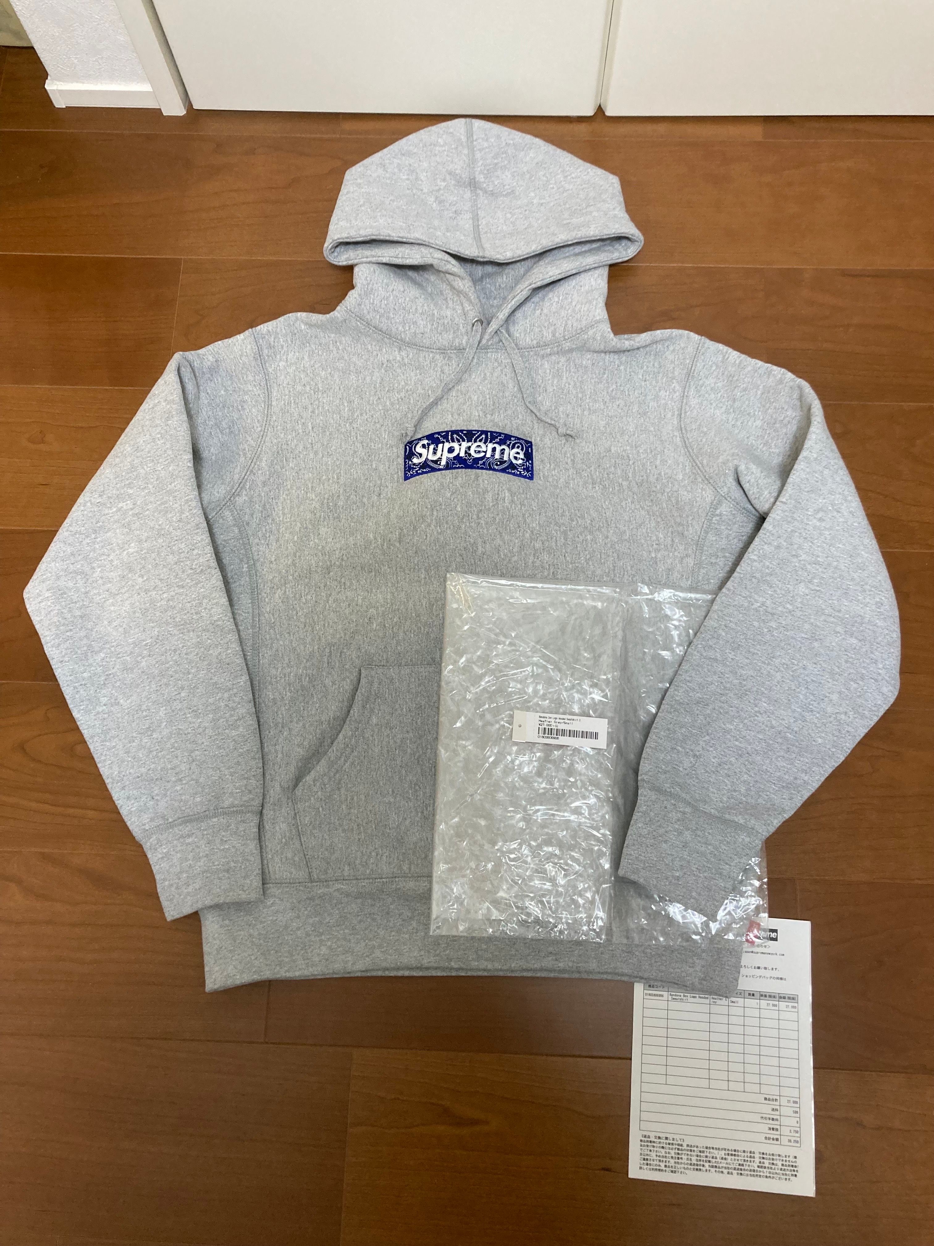 Supreme Bandana Box Logo Hooded Sweatshirt "Grey"