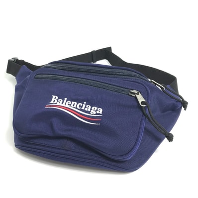 バレンシアガ BALENCIAGA エクスプローラー 482389 メンズ レディース カバン ウエストバッグ ベルトバッグ ボディバッグ ナイロン ネイビー 新品同様