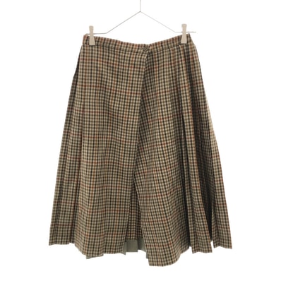 Burberrys バーバリーズ 90s ウール100% オールド ミモレ丈 ラップスカート ブラウン系