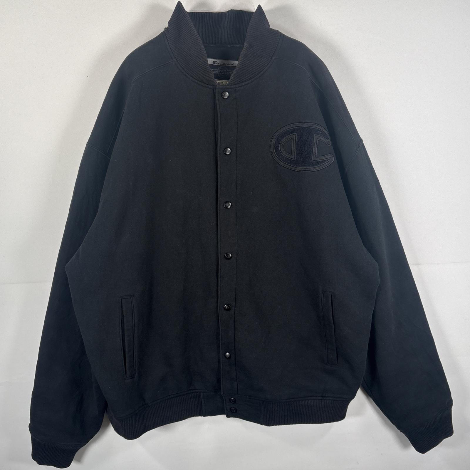古着 チャンピオン Champion 中綿コットンスタジャン ビッグサイズ キルティングライナー ビッグワッペンロゴ 14041  ブラック メンズ