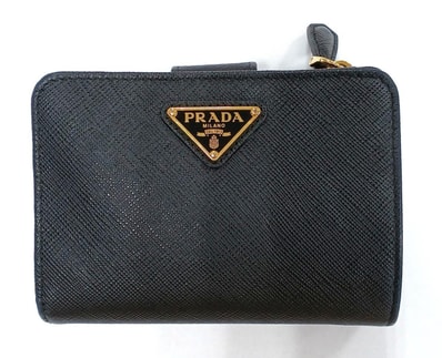 PRADA Women's Saffiano Small Wallet "Black"