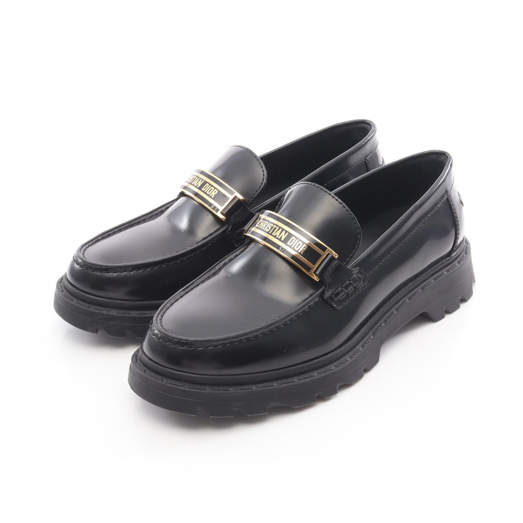 ディオール Dior ローファー 靴 レザー レディース ブラック系 【中古】