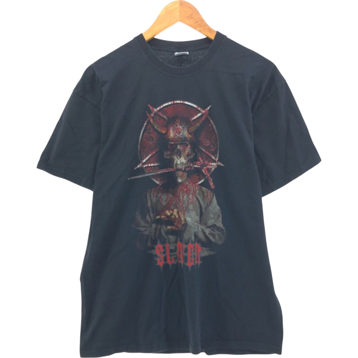 古着 フルーツオブザルーム FRUIT OF THE LOOM Slayer スレイヤー ドクロ柄 スカル柄 バンドTシャツ バンT メンズL相当/eaa565100