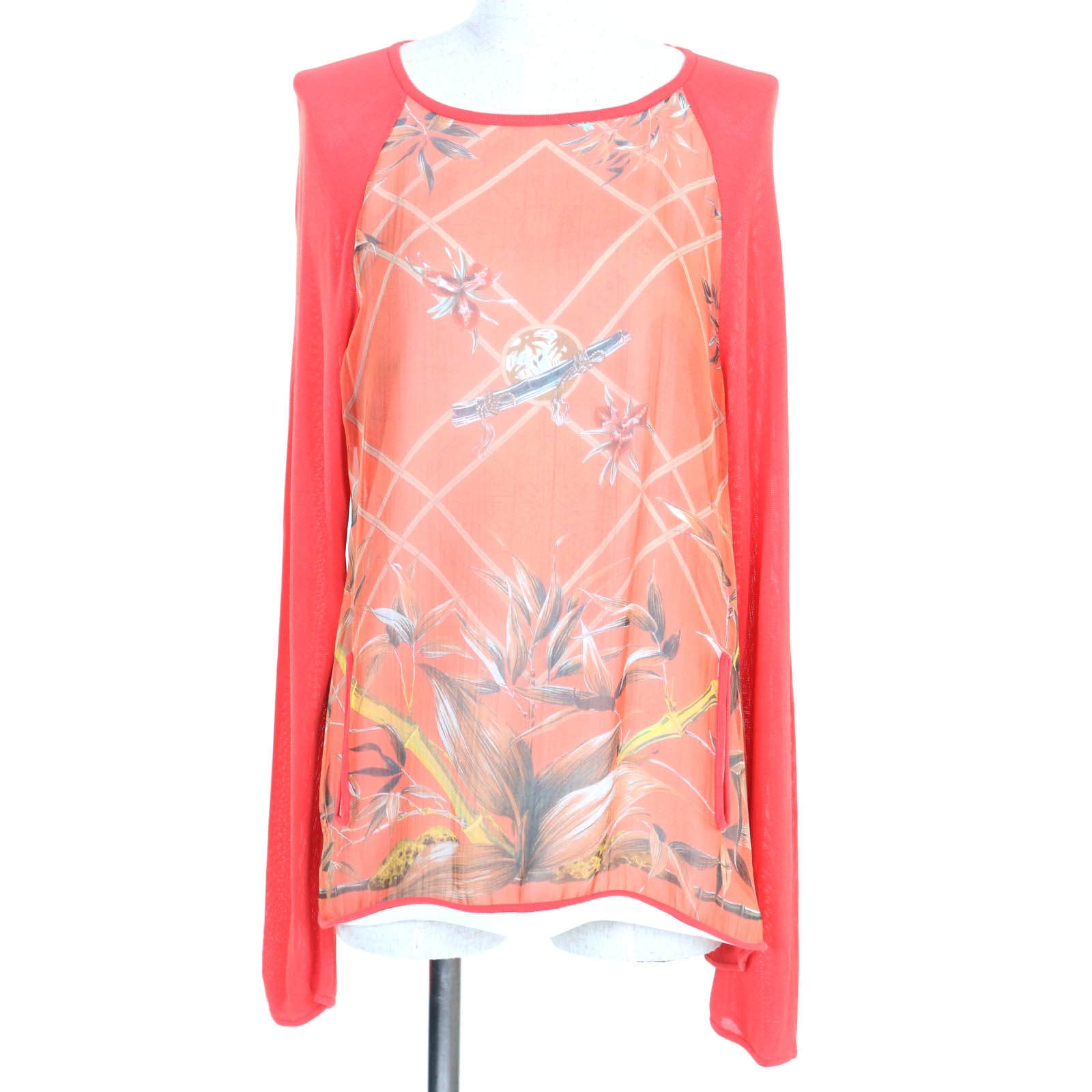 極美品 エルメス ニット オレンジ レディース SM