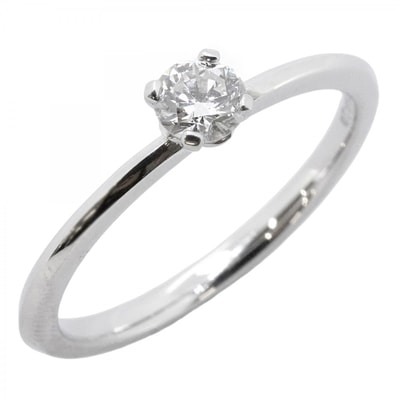 【6jdb0422-19】ティファニー リング トゥルー/エンゲージメント 1PD Pt950 プラチナ ダイヤモンド 0.18ct 11号【中古】レディース